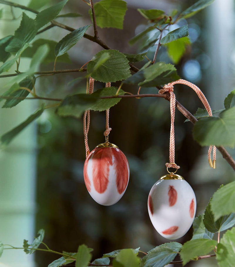 Royal Copenhagen Spring 2025 Redstart Eggs set of two decorative hanging ornaments, imported from the UK