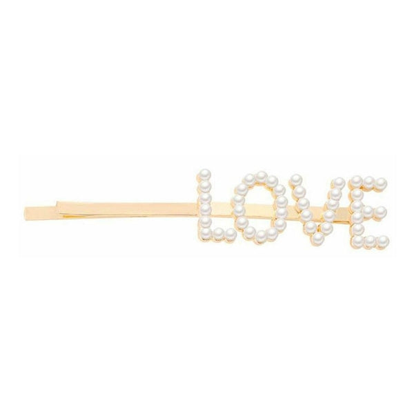 Envie Pearl Letter Metal Hairpin Love - British product