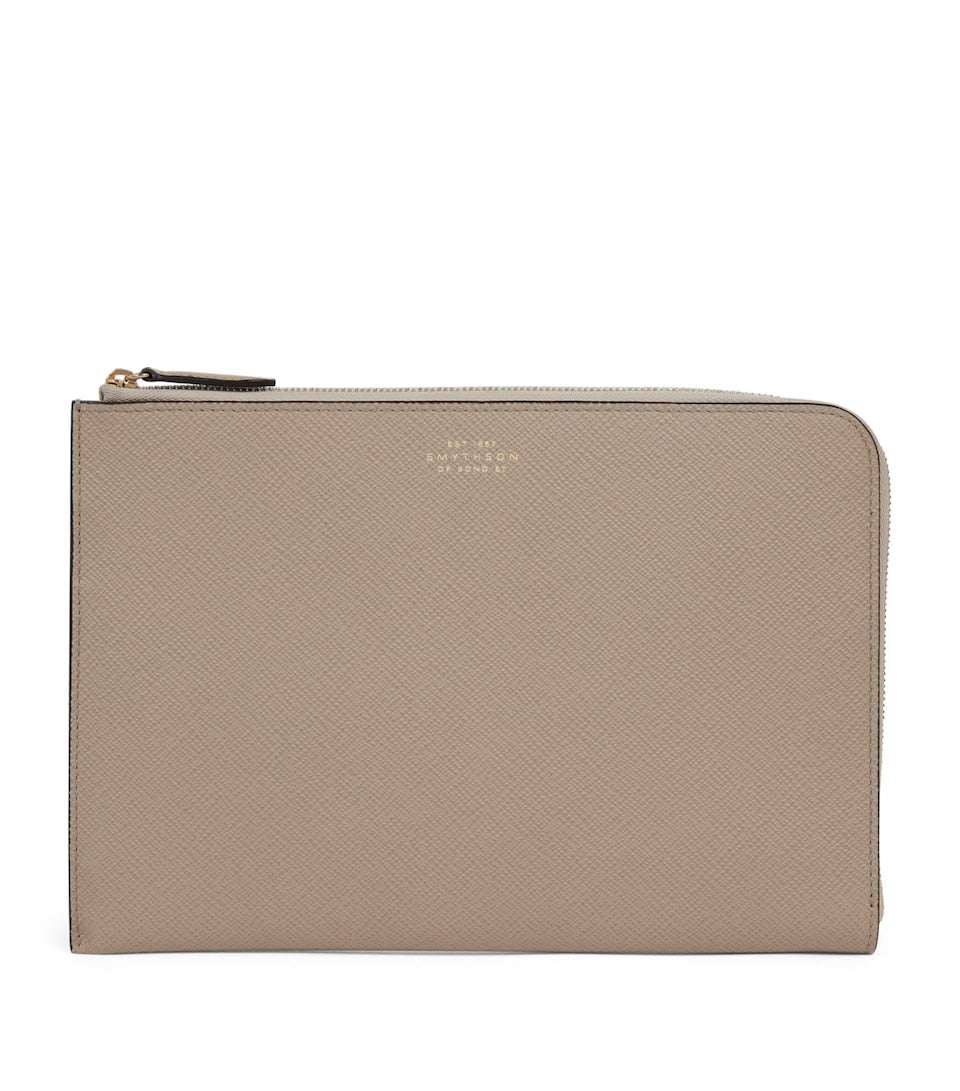 Soft Leather Organizer Pouch with Multiple Pockets, 19cm x 26cm x 3cm