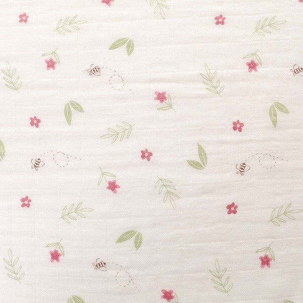 Ziggle Muslin Squares Pink Bunnies 70cm x 70cm (British brand)