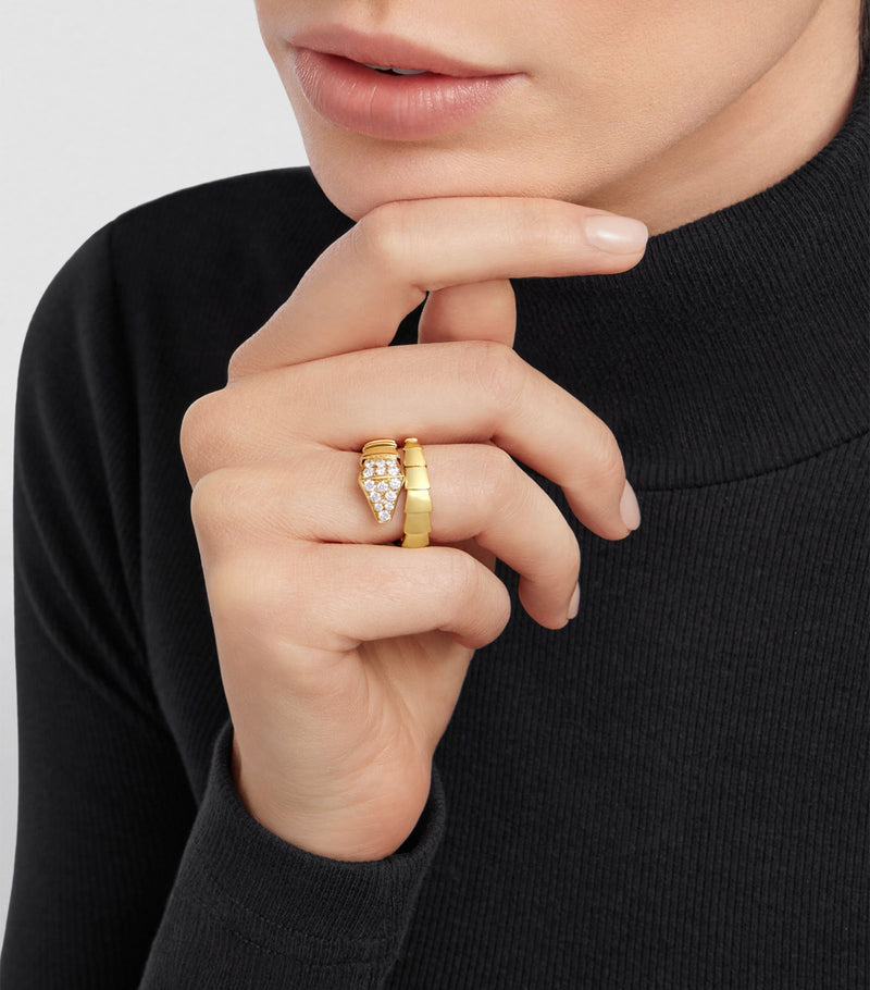 Bvlgari Serpenti Scaglie ring yellow gold and diamond - British product