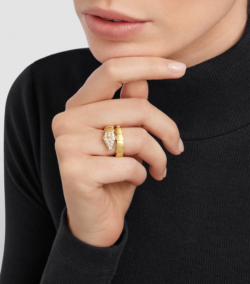 Bvlgari Serpenti Scaglie ring yellow gold and diamond - British product
