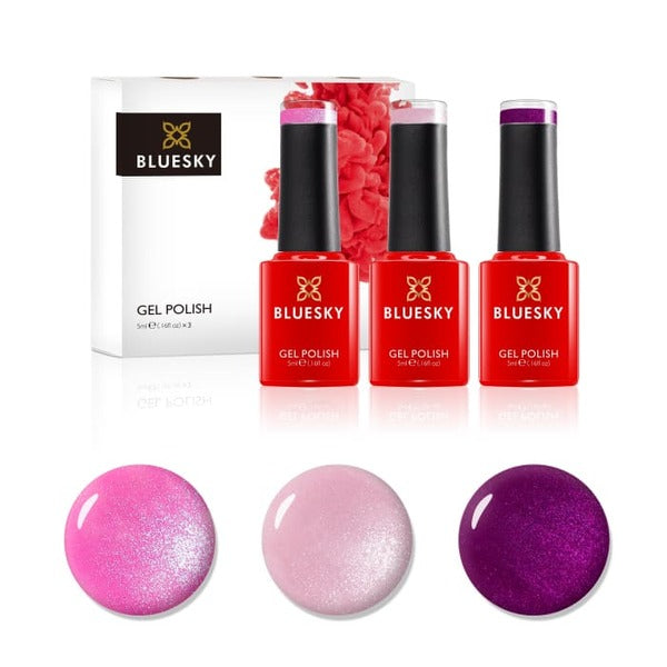 Bluesky gel nail polish trio set pink powder 5ml - British product