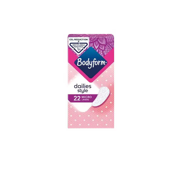 Bodyform Dailies Micro Panty Liners 22 pack - British product