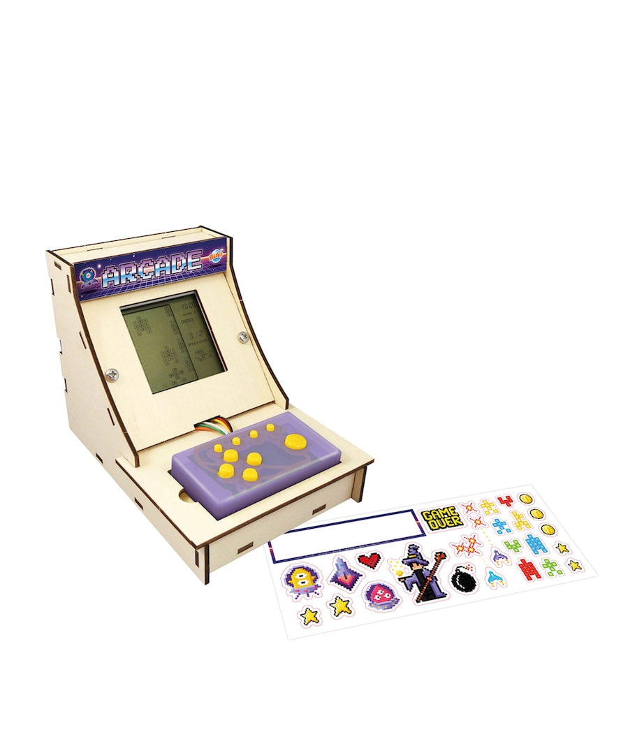 BUKI arcade cabinet workshop kit with electronic components, 25x25x5.5cm - British product