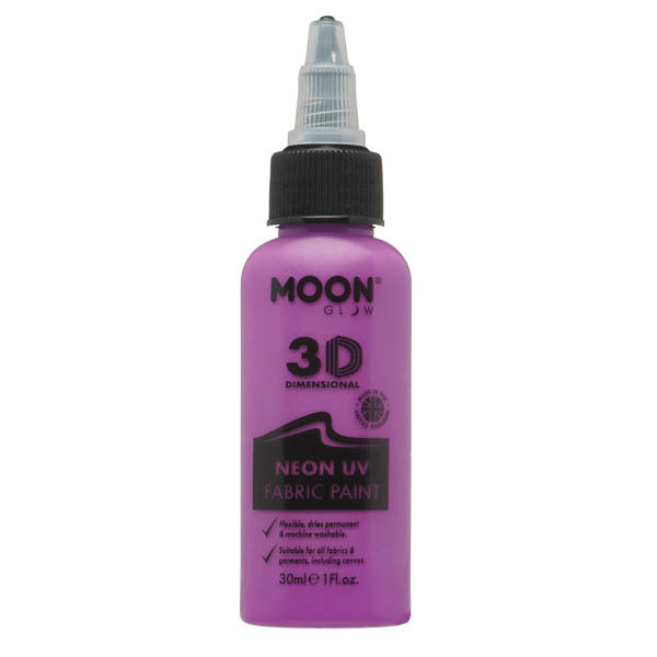 Moon Glow Neon UV Fabric Paint 30ml, imported from the UK
