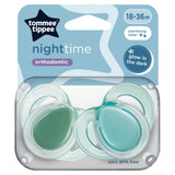 Tommee Tippee Closer to Nature Night Time x2 Orthodontic Soothers 18-36 Months GOODS Sainsburys   