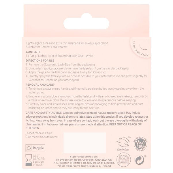 Superdrug Studio Lash false eyelashes 1 pair (British brand)