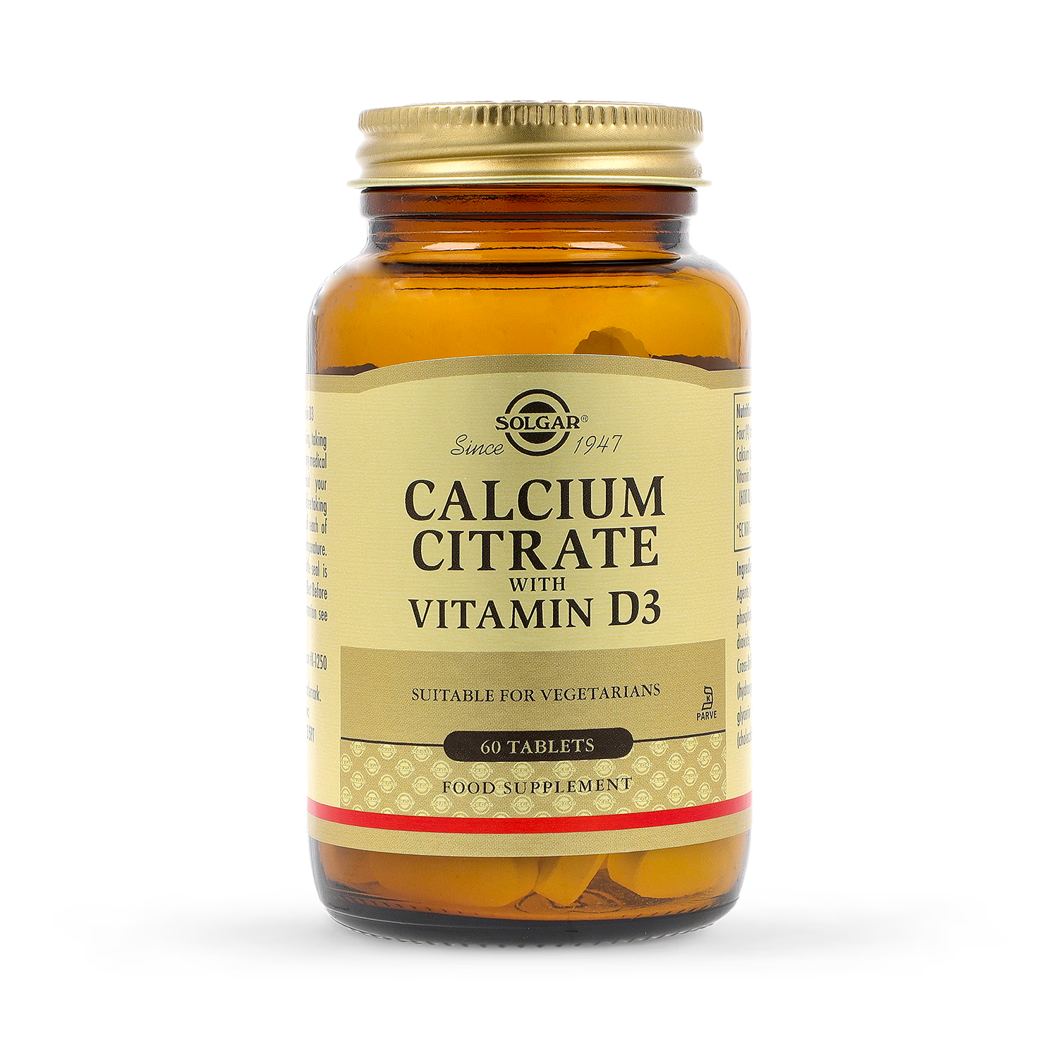 Solgar Calcium Citrate with Vitamin D3 60 Tablets, imported from the UK