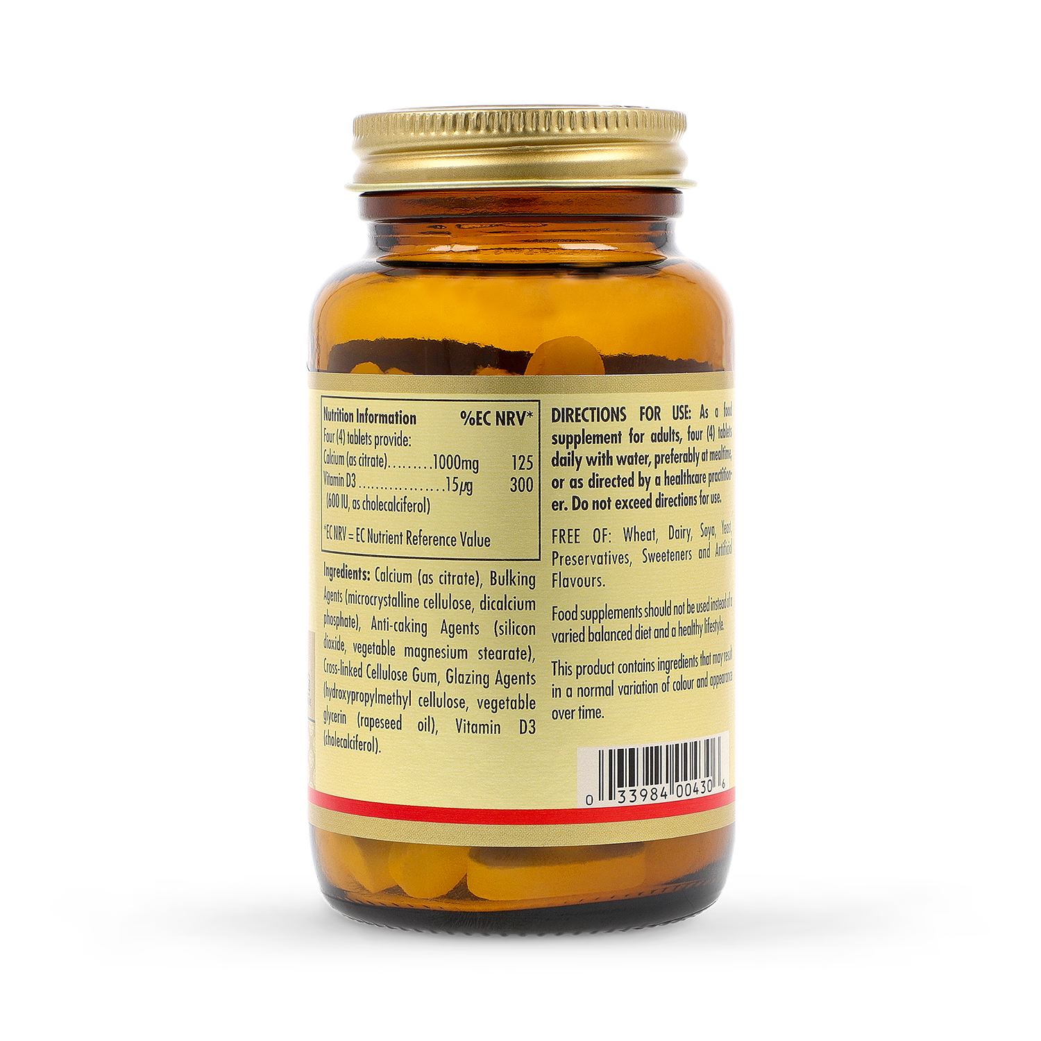 Solgar Calcium Citrate with Vitamin D3 60 Tablets, imported from the UK