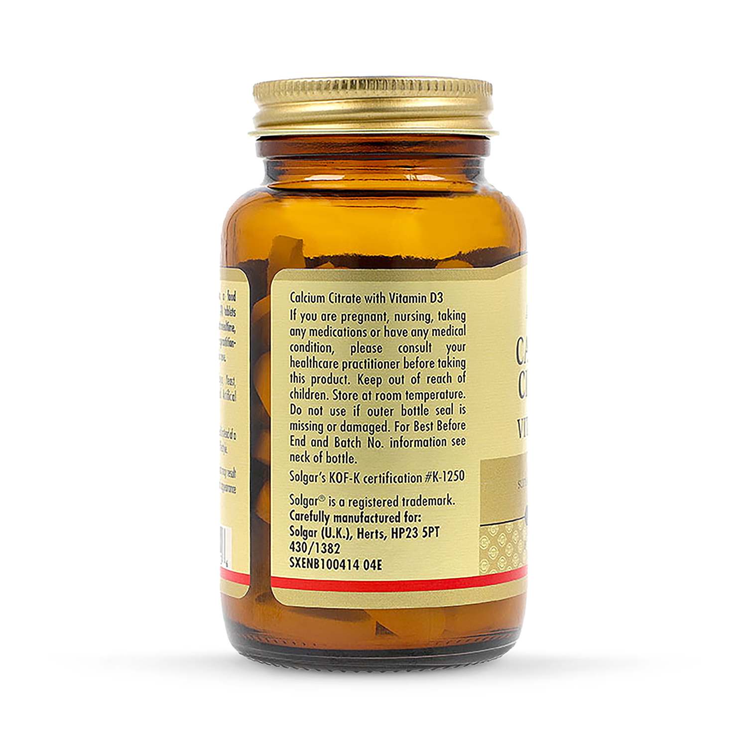 Solgar Calcium Citrate with Vitamin D3 60 Tablets, imported from the UK