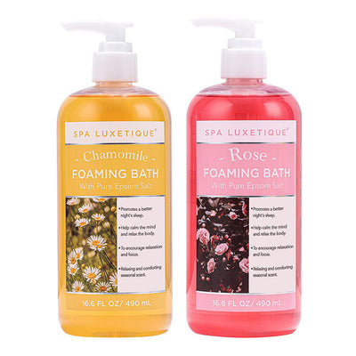 Livingandhome Rose Chamomile Foaming Bath Set 2 Pack