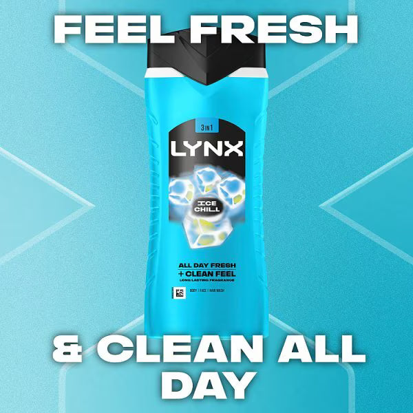 Lynx 3-in-1 body wash Ice Chill 500ml, UK version