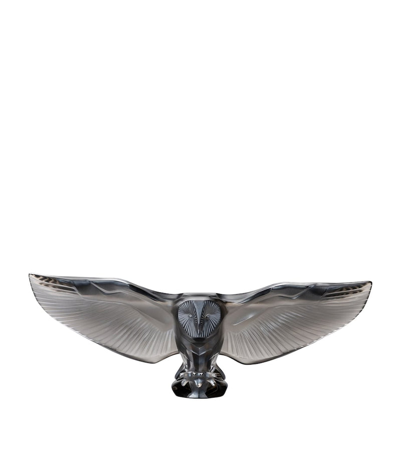 Crystal Barn Owl Flying Sculpture, Approx. 17cm x 42cm x 13cm