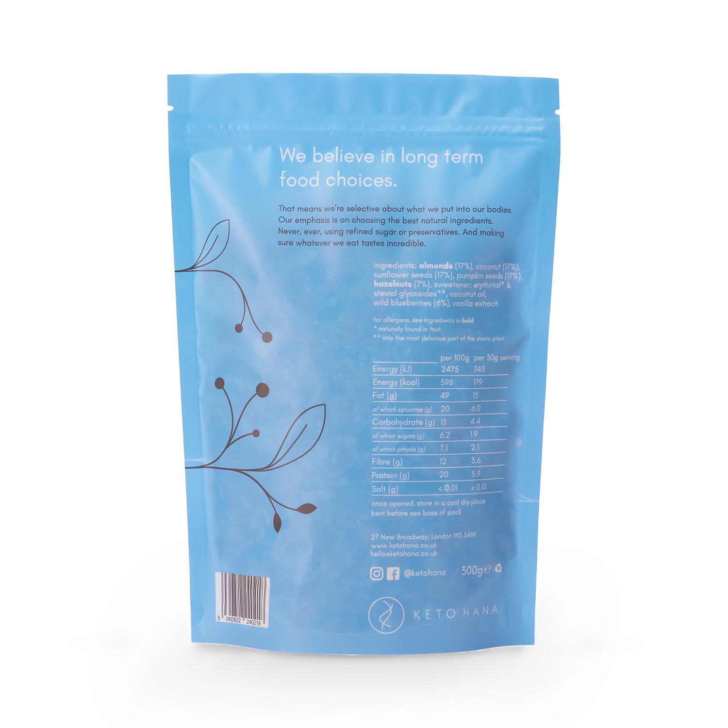 Keto Hana Wild Blueberry Keto Granola 300g