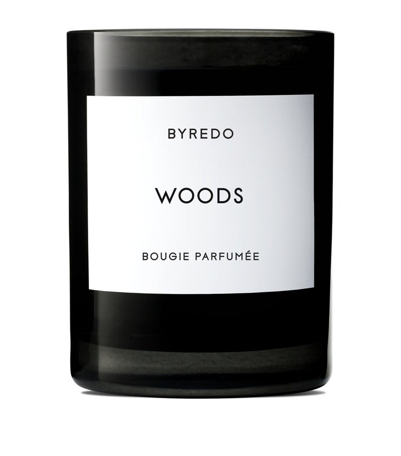 Woody Scented Candle with Jasmine and Cedarwood Fragrance, 60-Hour Burn