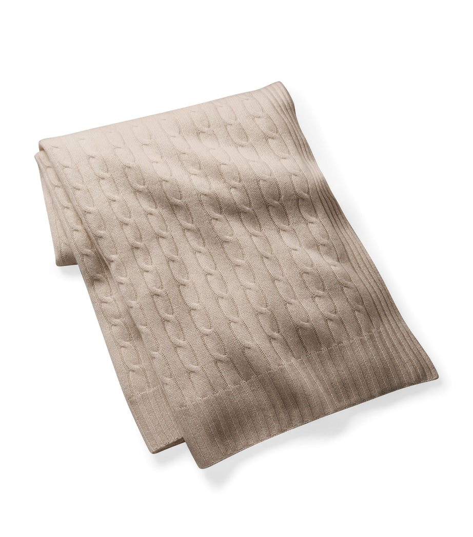 Ralph Lauren cashmere cable-knit throw 60cm x 60cm, imported from the UK