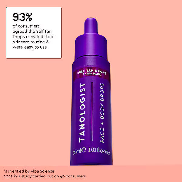 Tanologist Face and Body Self Tan Drops Extra Dark 30ml (British brand)