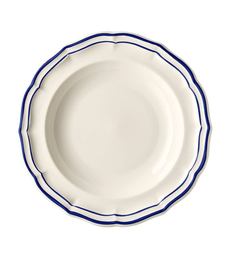 Gien Filet Cobalt soup plates set of 4, UK version