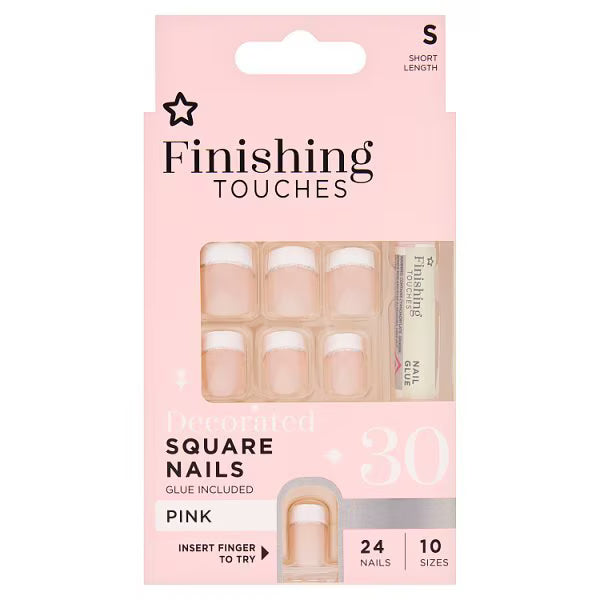 Superdrug fake nails short french manicure (British brand)