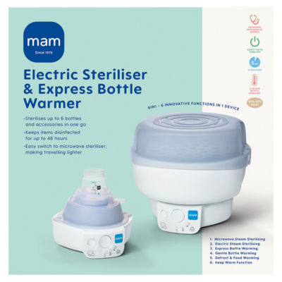 MAM Electric Steriliser with Bottle, imported from the UK