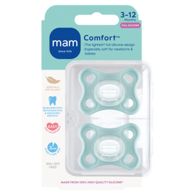 MAM Comfort Soother 3-12 Months 2 Pack, imported from the UK