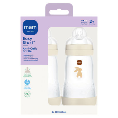 MAM Easy Start anti-colic baby bottle 260ml, imported from the UK