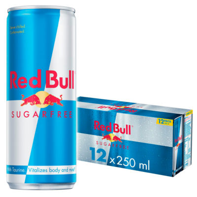Red Bull sugarfree energy drink 12 pack 250ml cans, imported from the UK