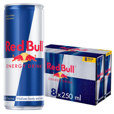 Red Bull energy drink 250ml 8 pack, imported from the UK