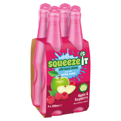 Boisson Squeeze It plate Pomme & Framboise 4 x 200 ml