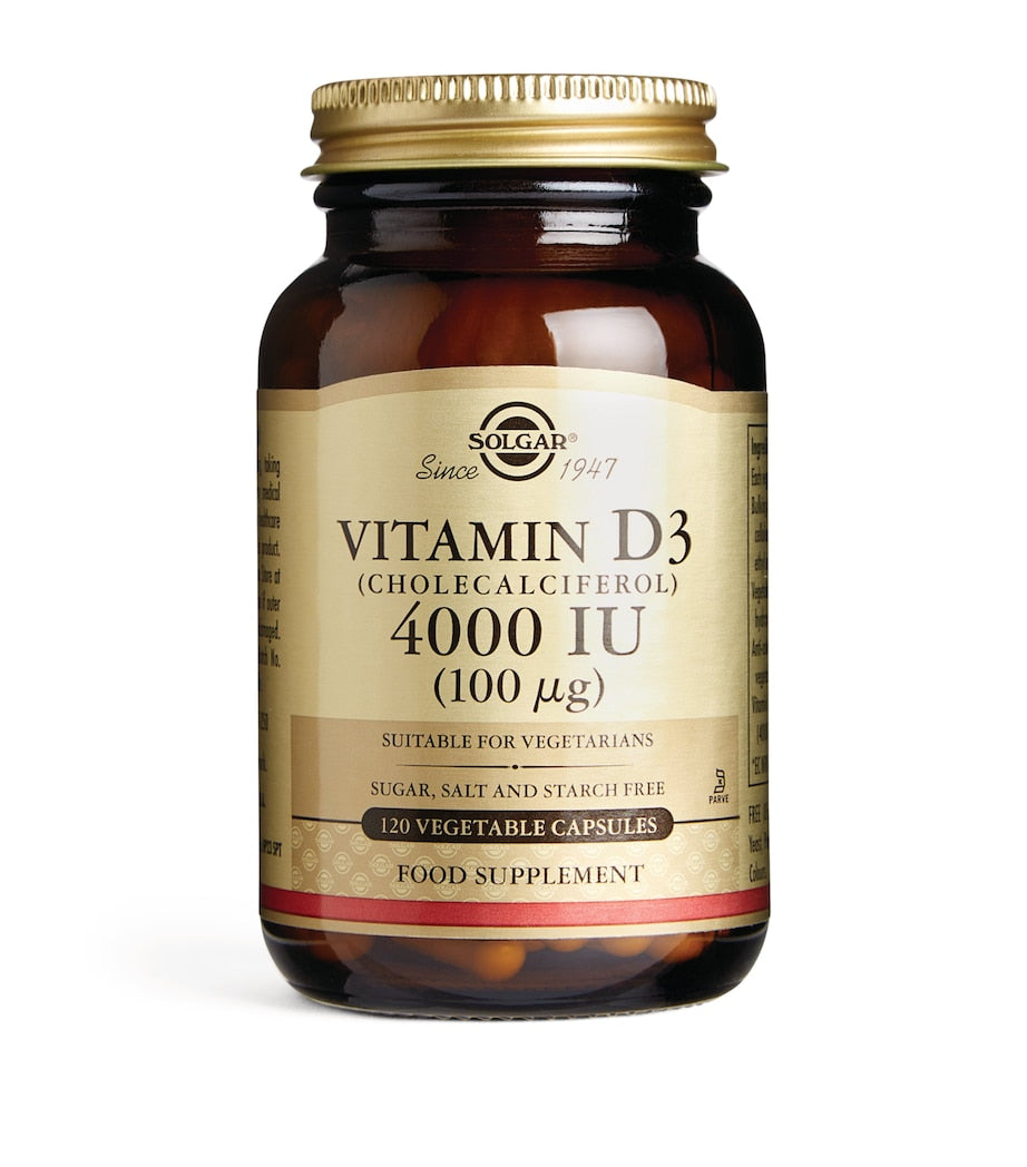 Solgar Vitamin D3 4000 IU supplement 120 capsules (British brand)