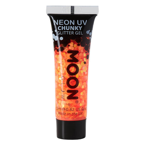Moon Glow Chunky Glitter Gel Orange, imported from the UK