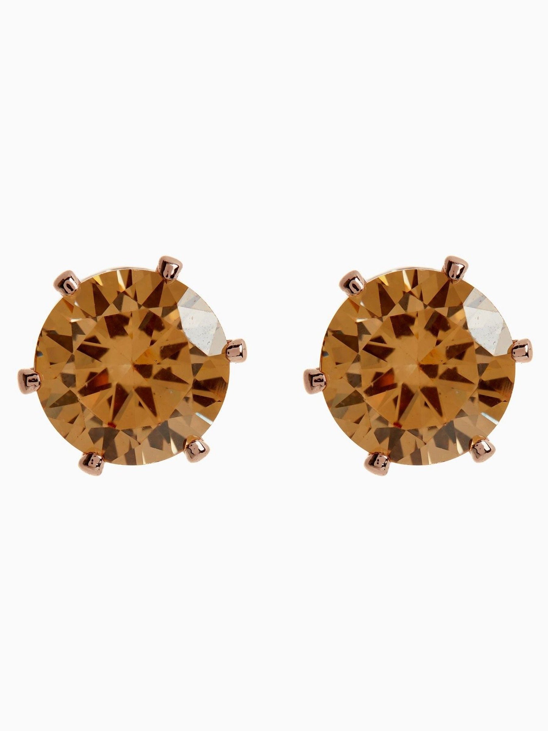 Rose gold cubic zirconia stud earrings 0.5cm diameter, imported from the UK