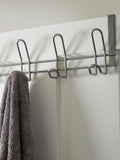Silver over door hook for bathroom use, 18x45x12.5cm (British brand)