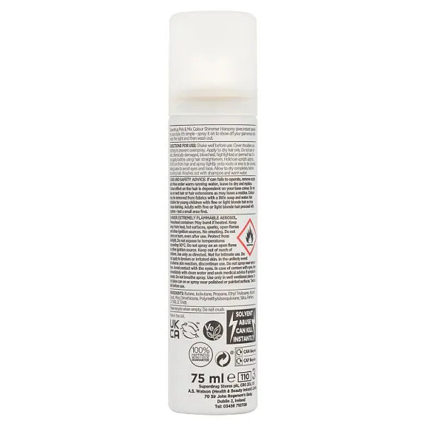 Pick & Mix Colour Hair Spray Gold 75ml, imported from the UK
