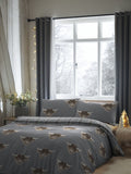 Grey Highland Cow duvet cover and pillowcase set - British product