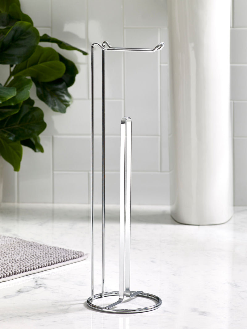 Chrome wire toilet roll holder for up to four rolls - British product