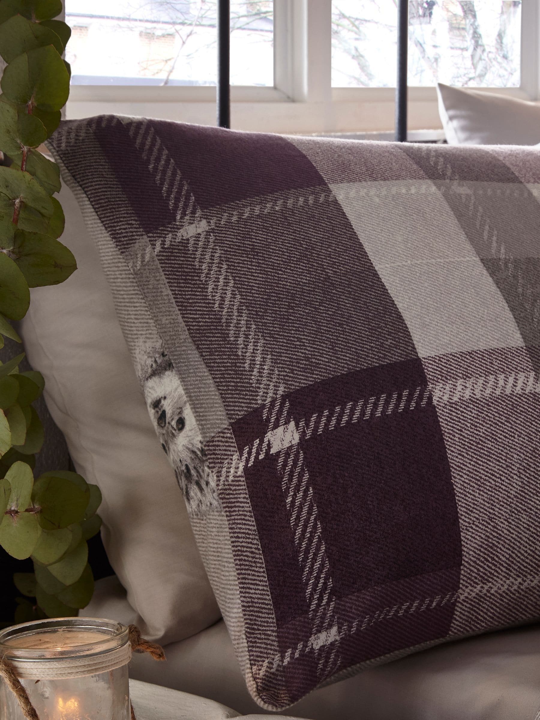 Dreams & Drapes purple Colville check duvet cover set - British product