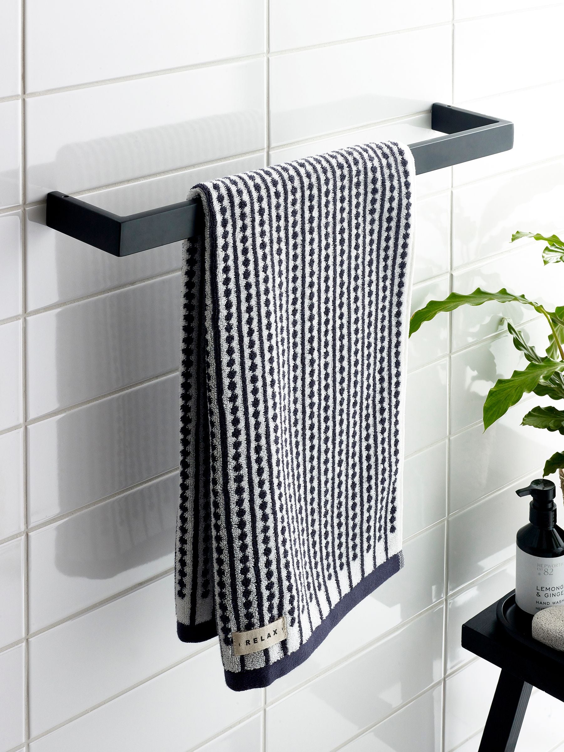 Moderna black large towel rail - British product