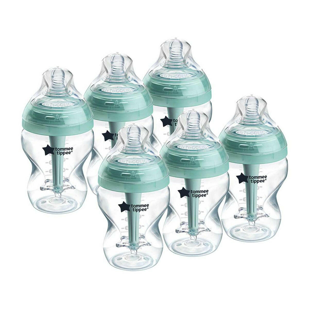 Tommee Tippee Advanced Anti-Colic Baby Bottle, 260ml, Slow-Flow Breast-Like Teat, Triple-Vented Anti-Colic Wand, Pack of 6 GOODS Boots   