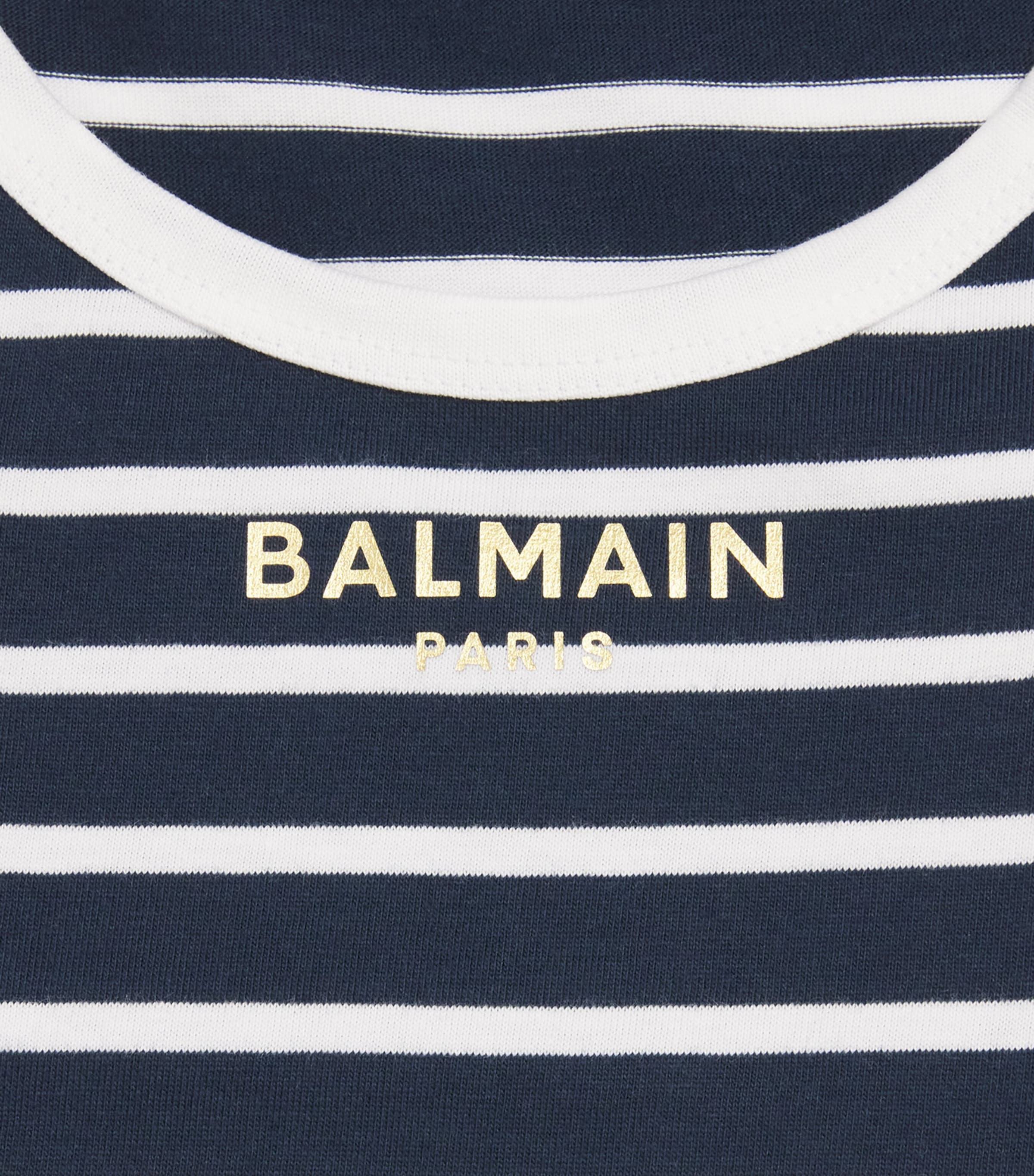 Balmain Kids cotton stripe logo dress 6-14 years - British product