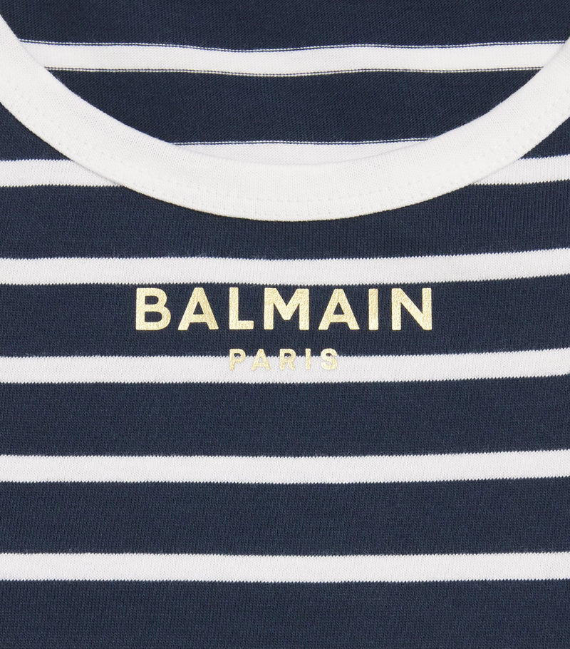 Balmain Kids cotton stripe logo dress 6-14 years - British product