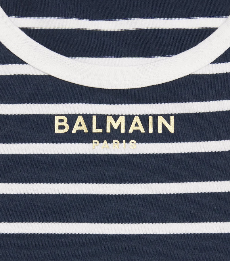 Balmain Kids cotton stripe logo dress 6-14 years - British product