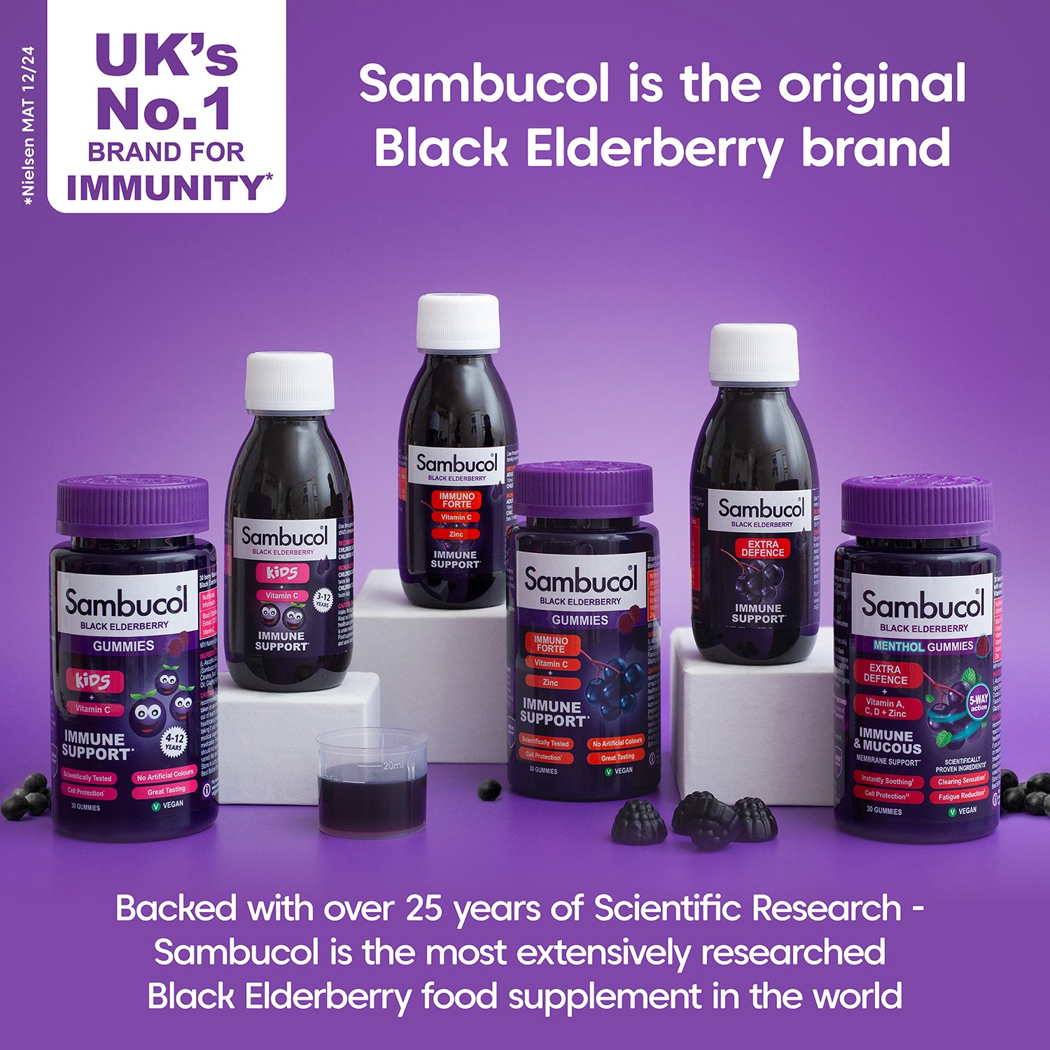 Sambucol Immune Support Tablets Berry Flavour 15 Tablets (British brand)