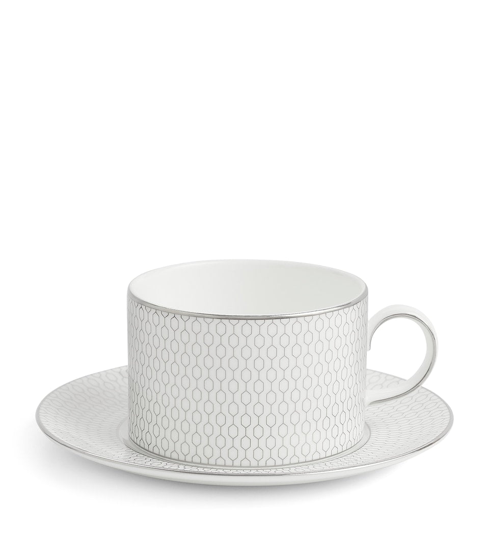 Fine Bone China Mug with Pastel Geometric Print