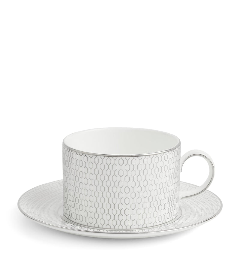 Fine Bone China Mug with Pastel Geometric Print
