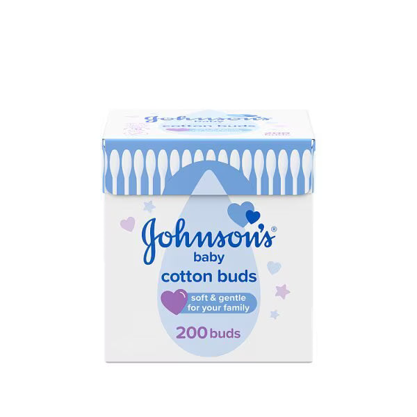 Johnson's Baby Cotton Buds 200 Pack Paper Sticks, UK version