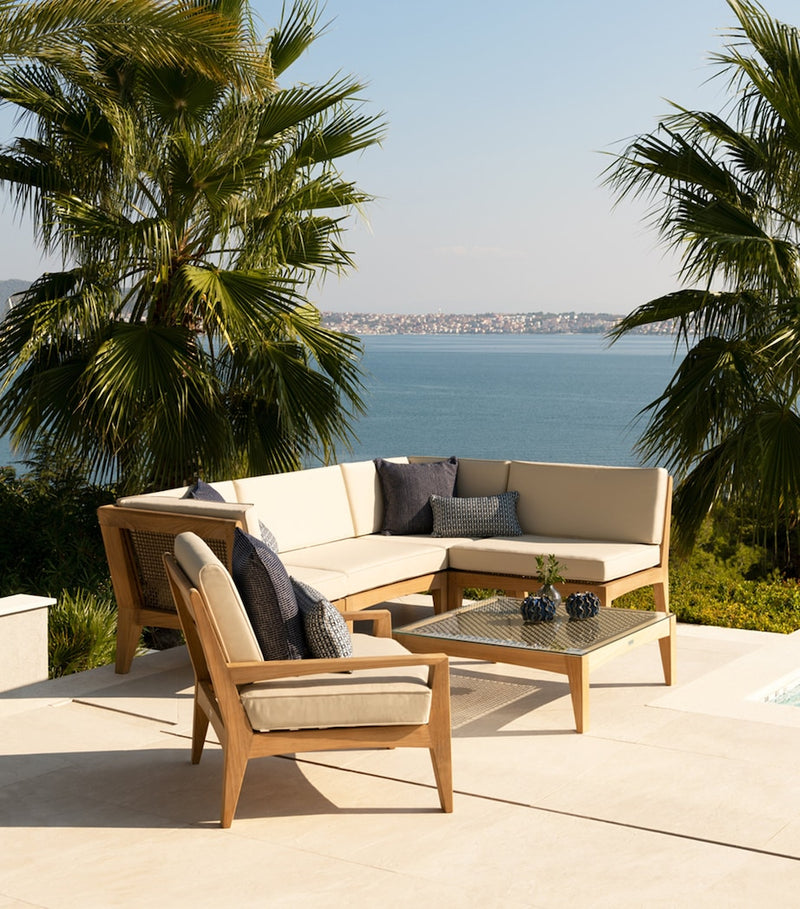 Indian Ocean modular outdoor corner lounge chair, UK version