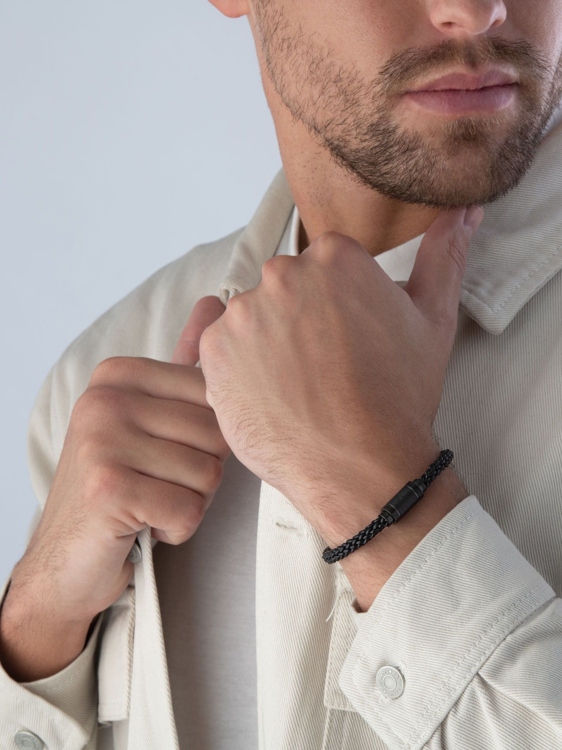 Black leather bracelet - British product