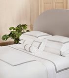 Pratesi Egyptian cotton pillowcase with triple embroidered stripe 50cm x 90cm, imported from the UK